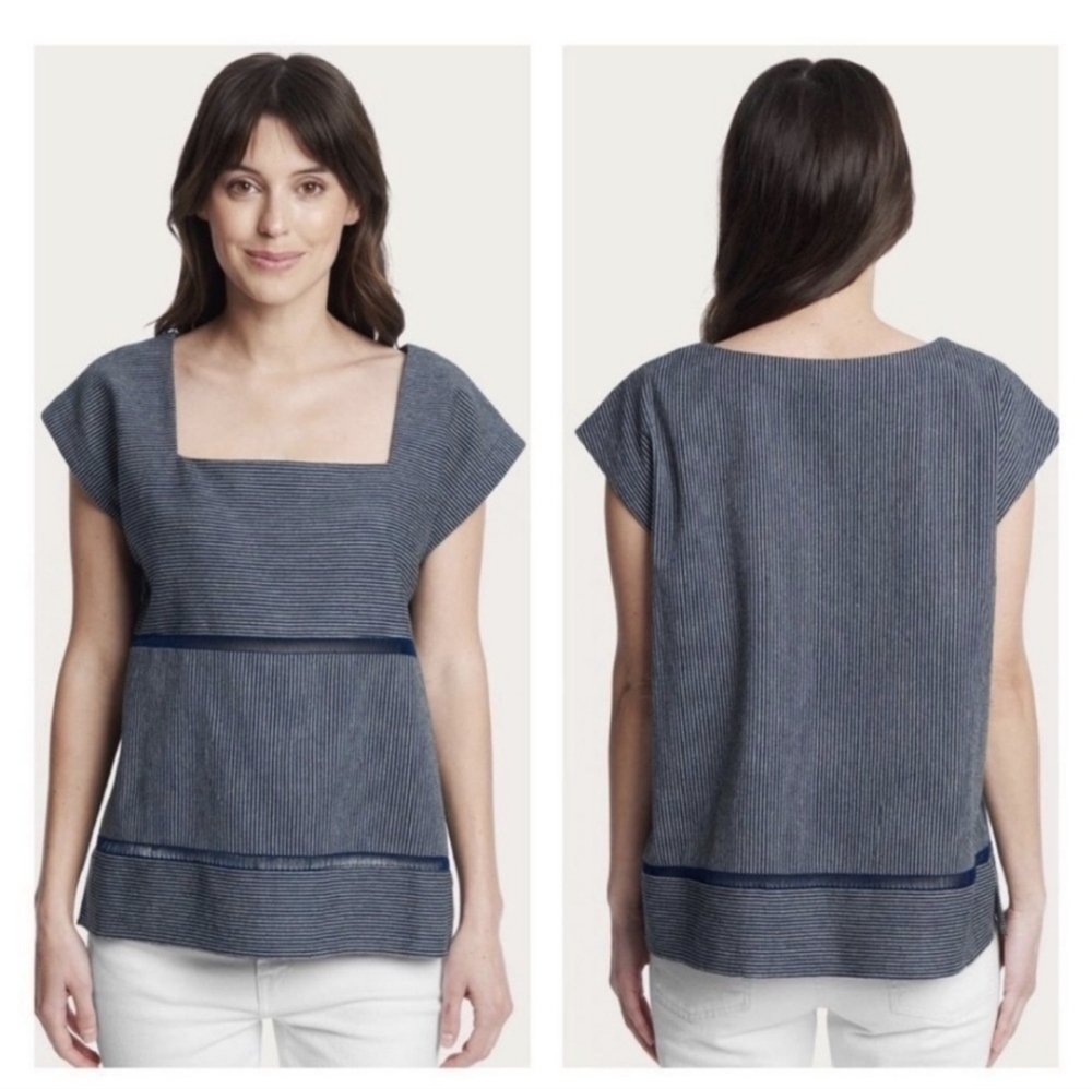 Frye Total Eclipse Railroad Stripe Shell Top - image 2